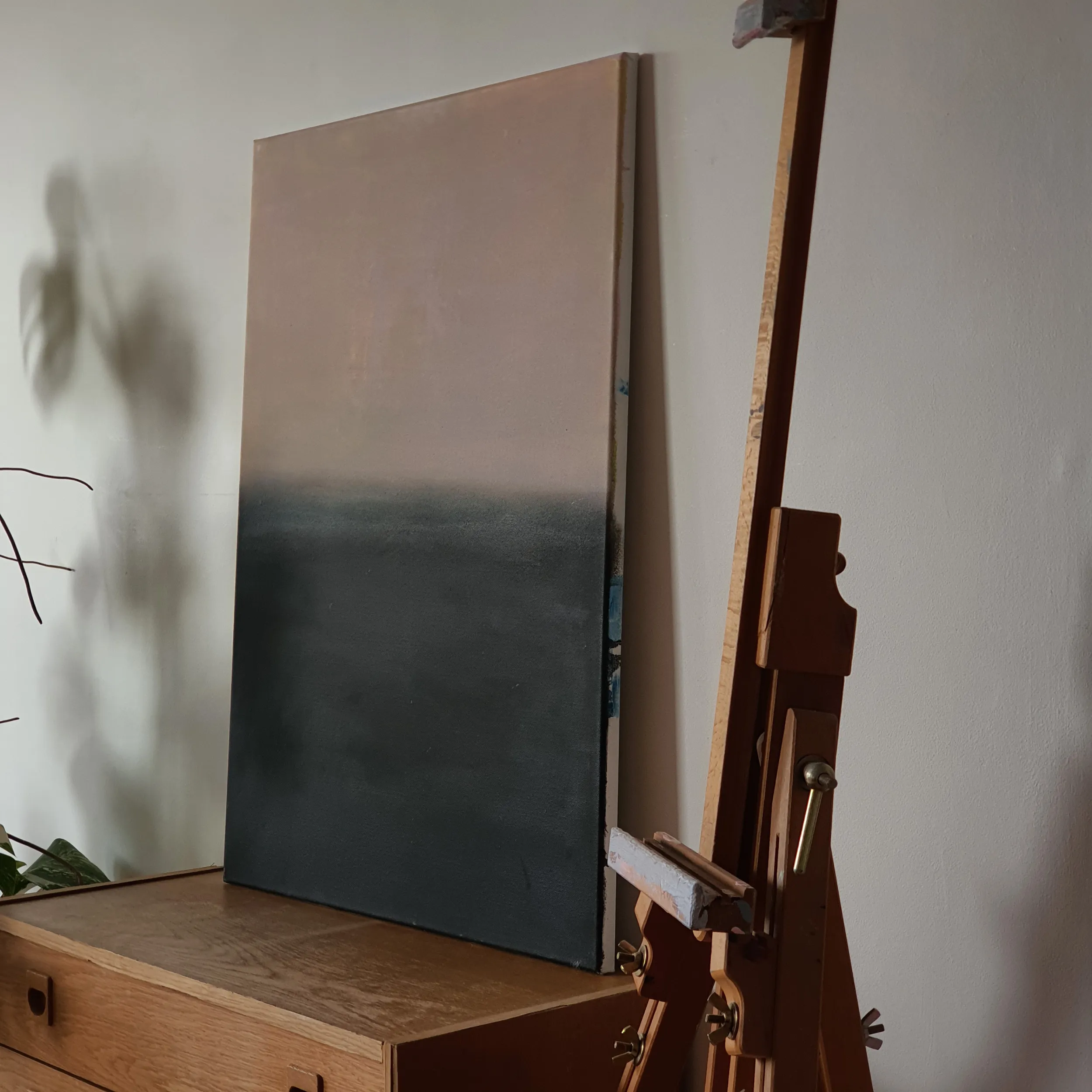 Untitled abstract oil painting on canvas.