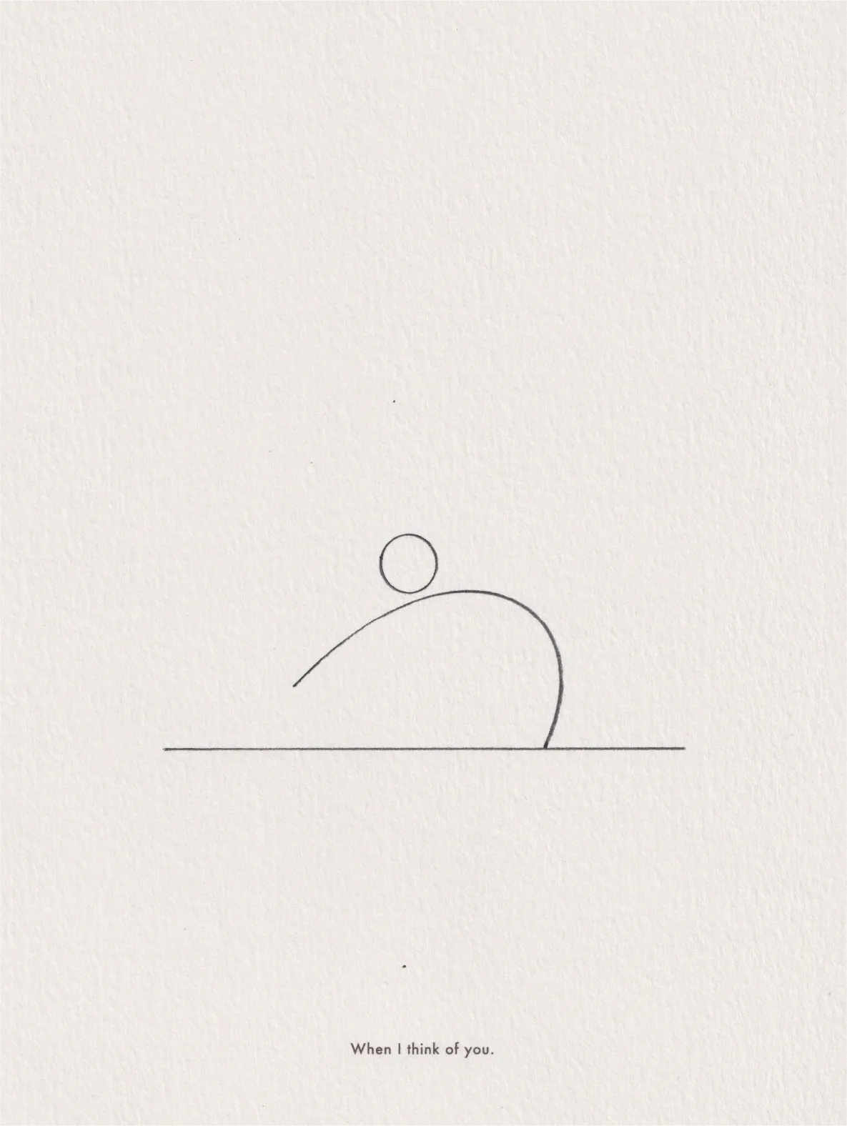 Ink line drawing on paper: a row of thin stems topped with small crescents, captioned 'And some will never bloom.'