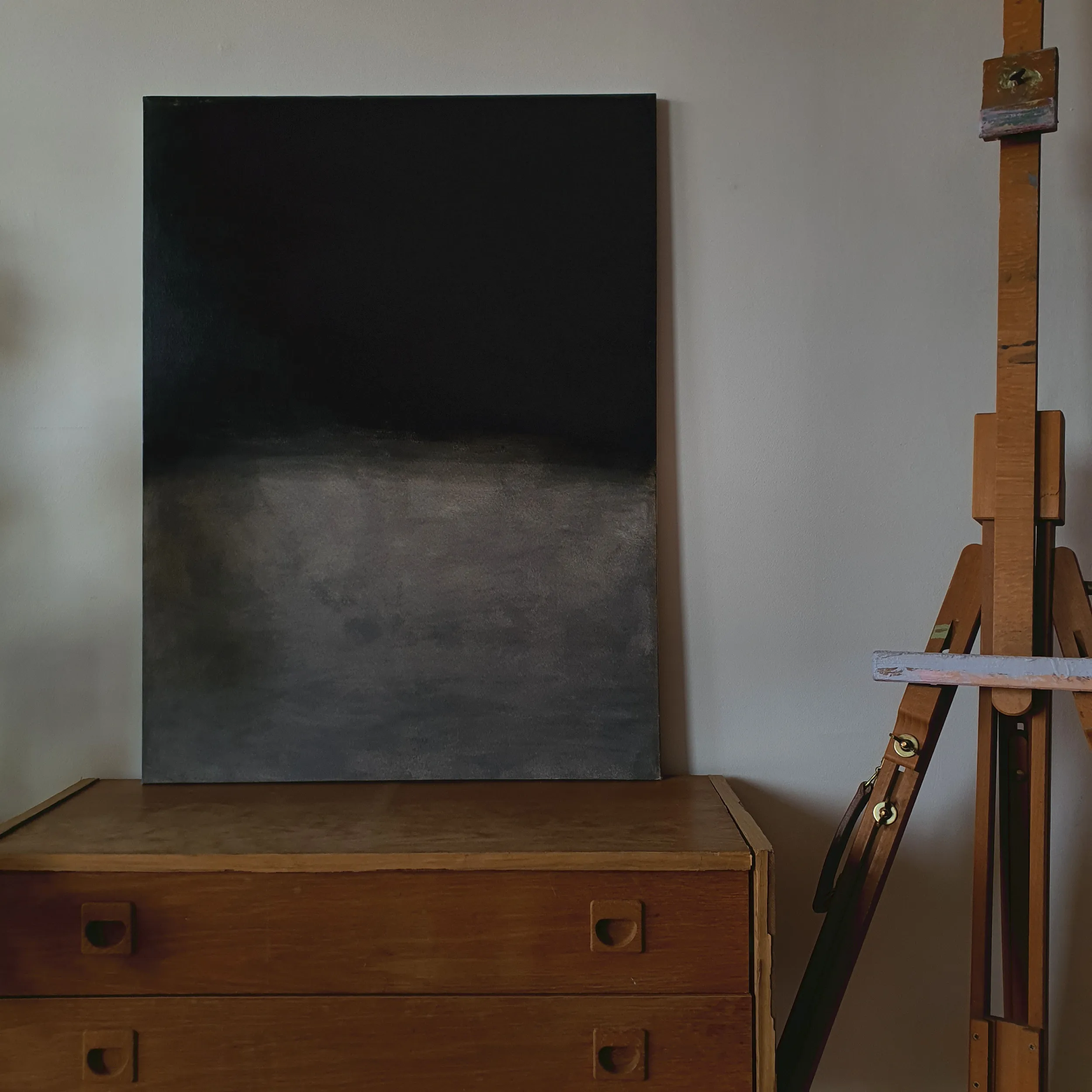 Untitled abstract oil painting on canvas.