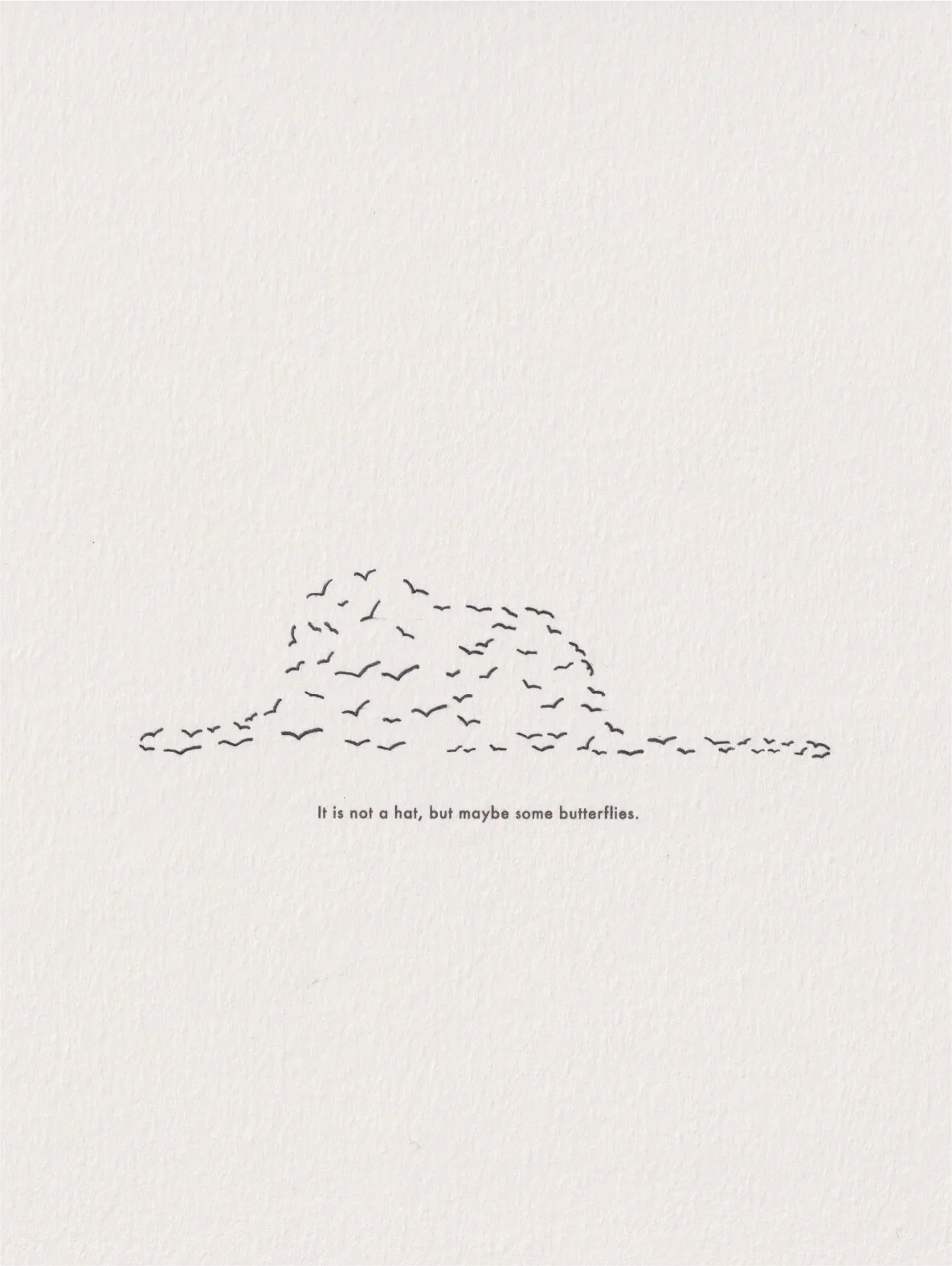 Ink line drawing on paper: a small circle beside a curved rise, captioned 'When I think of you.'