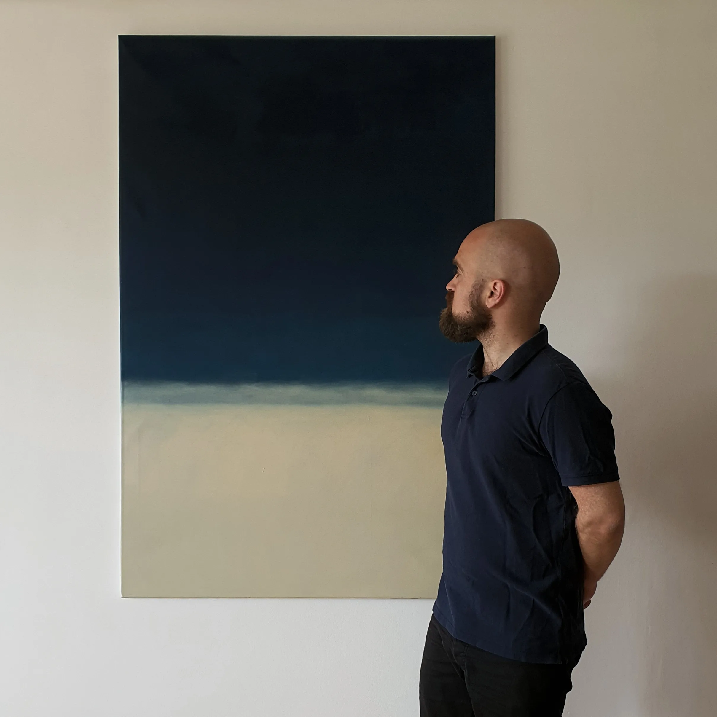Untitled abstract oil painting on canvas.