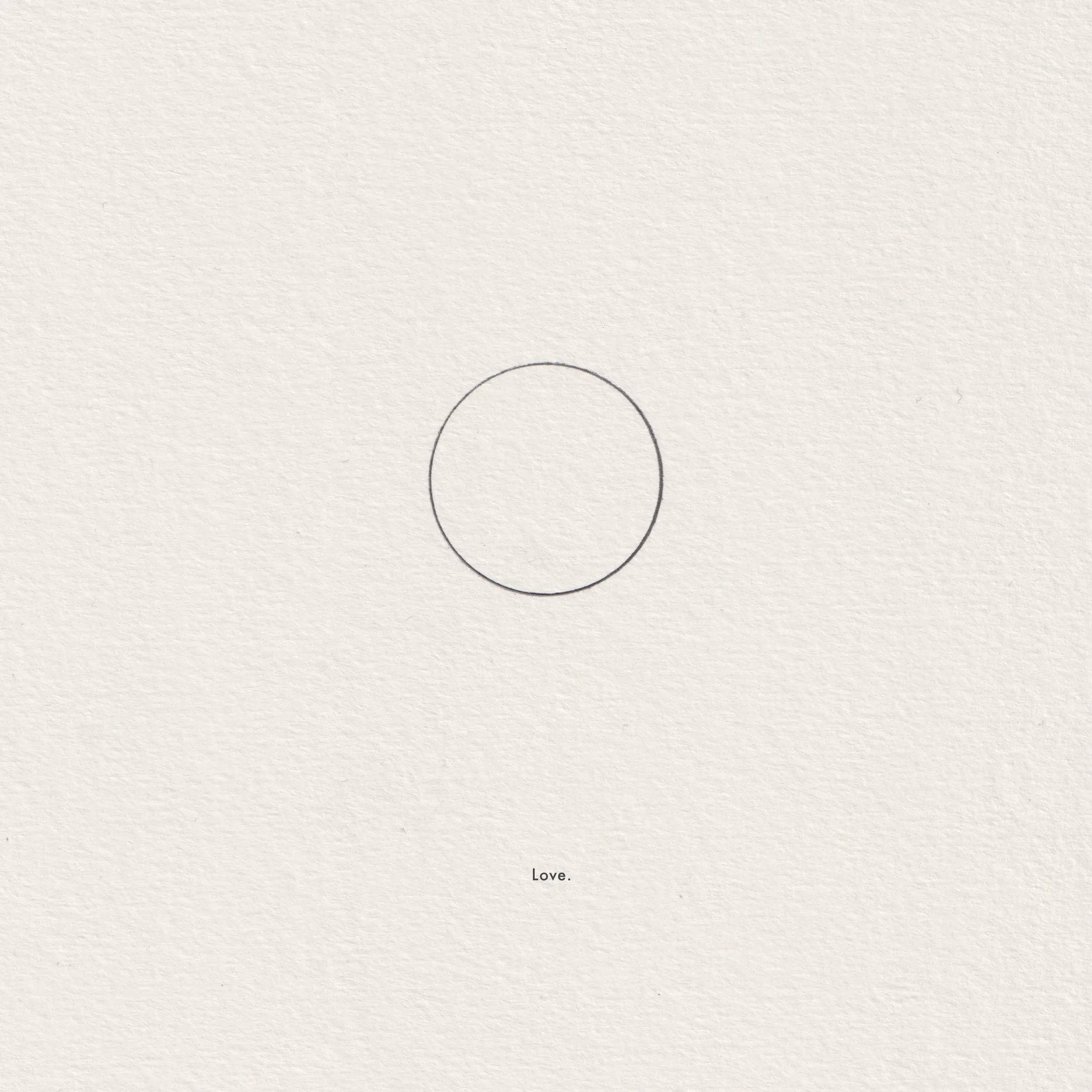 Pencil line drawing on paper, captioned 'Fighting entropy — Love.'