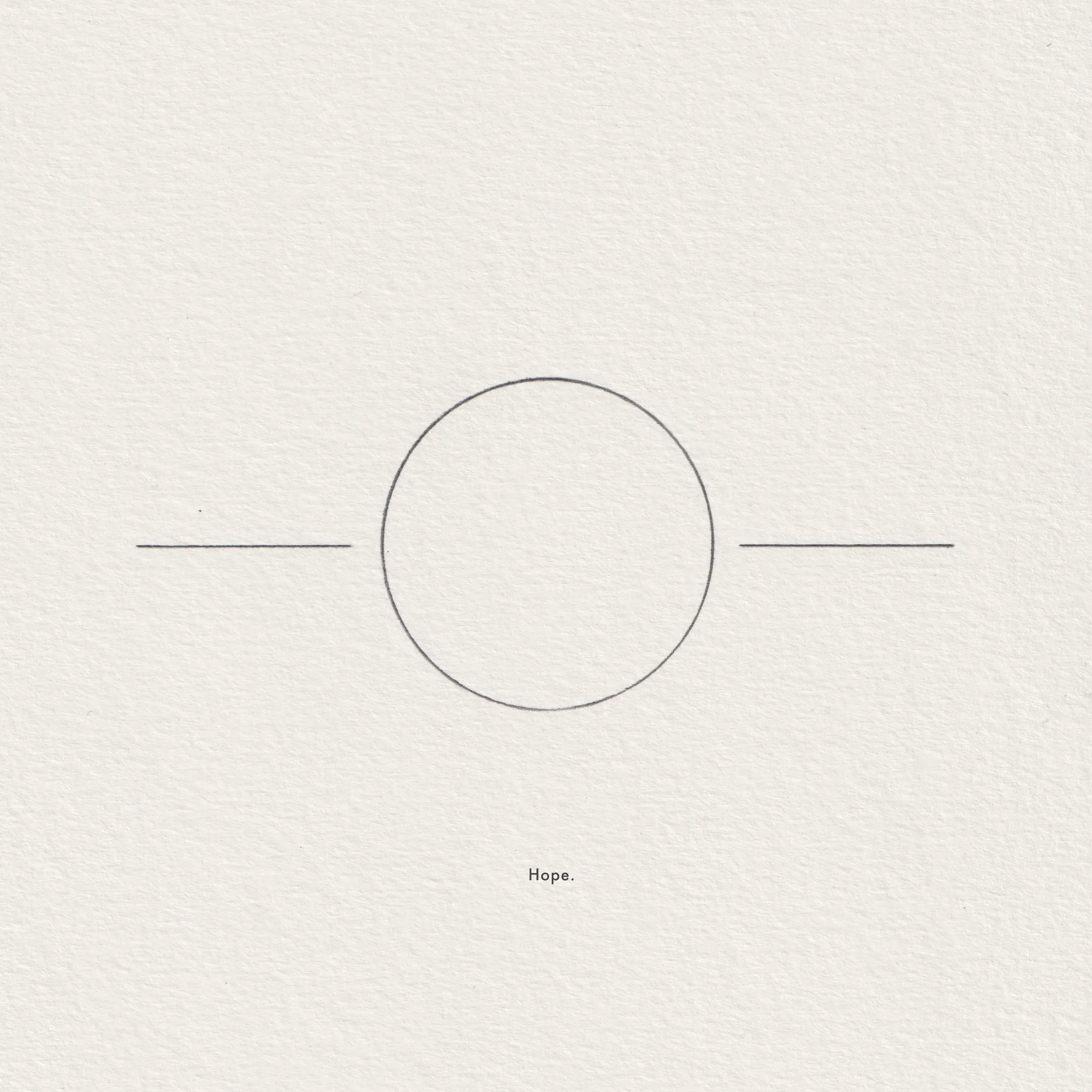 Pencil line drawing on paper, captioned 'Fighting entropy — Hope.'