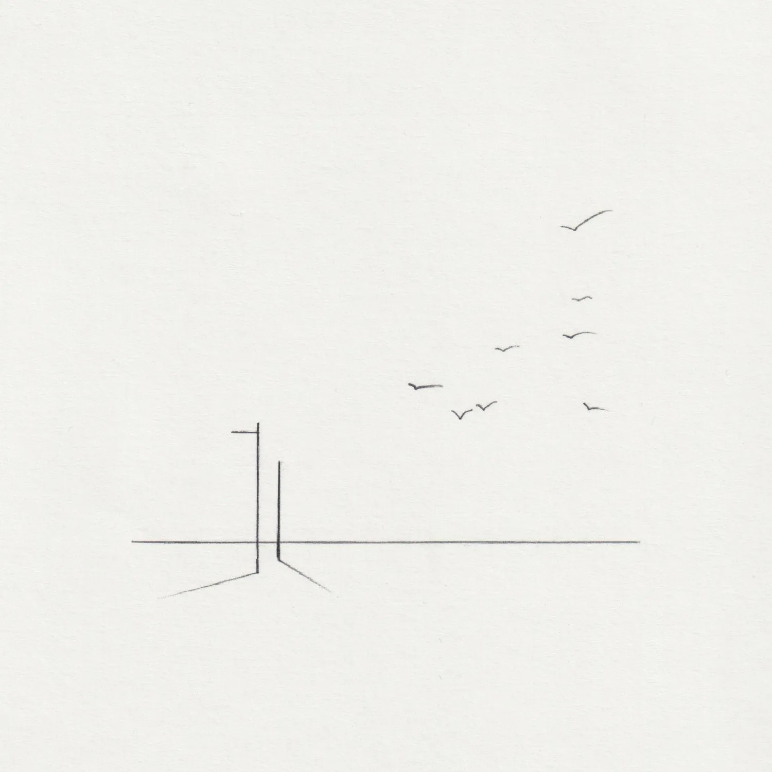 Minimal line drawing on paper.